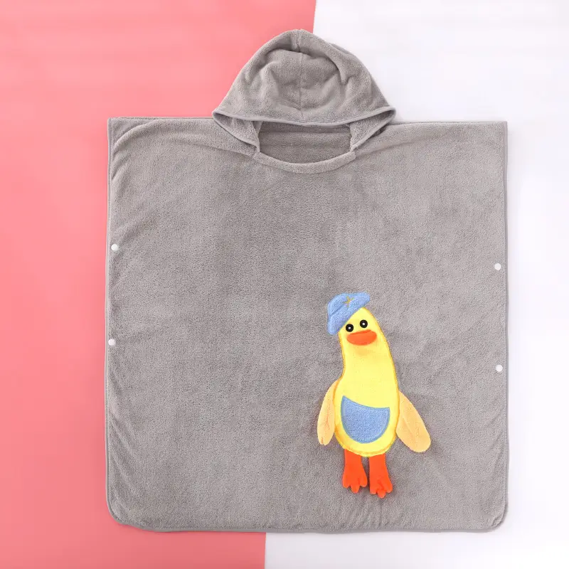 Children's Cartoon Goose Bath Towel Blanket Coral Fleece - Image 5