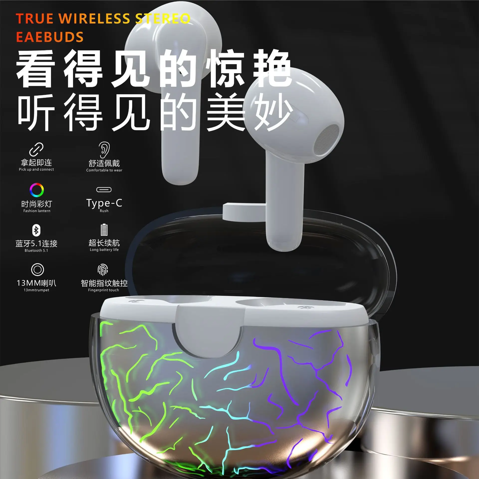 Wireless Binaural Bluetooth Headset with Colorful Design - Image 3
