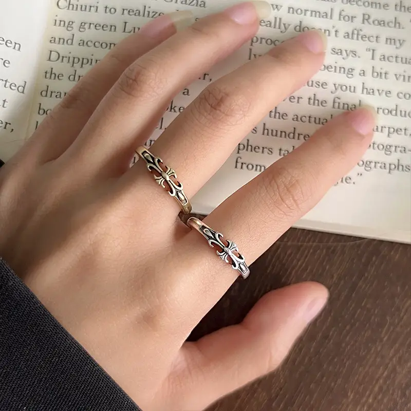 925 Silver Cross Design Ring for Women - Image 5