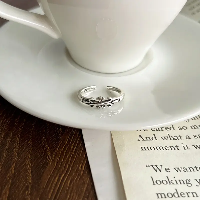 925 Silver Cross Design Ring for Women — feature 17