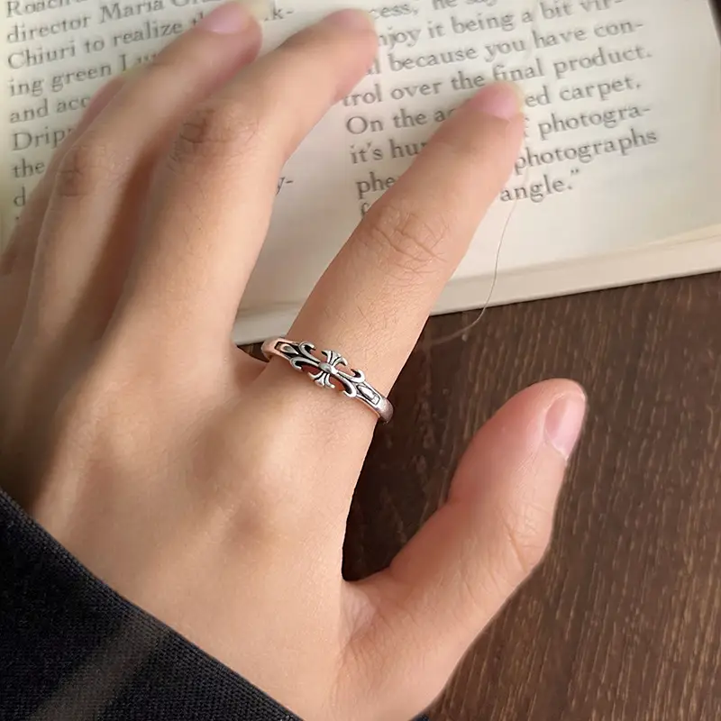 925 Silver Cross Design Ring for Women — feature 19