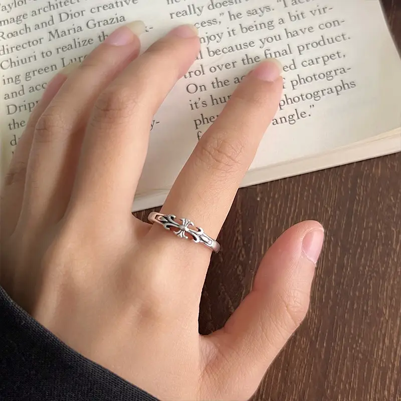 925 Silver Cross Design Ring for Women — feature 20