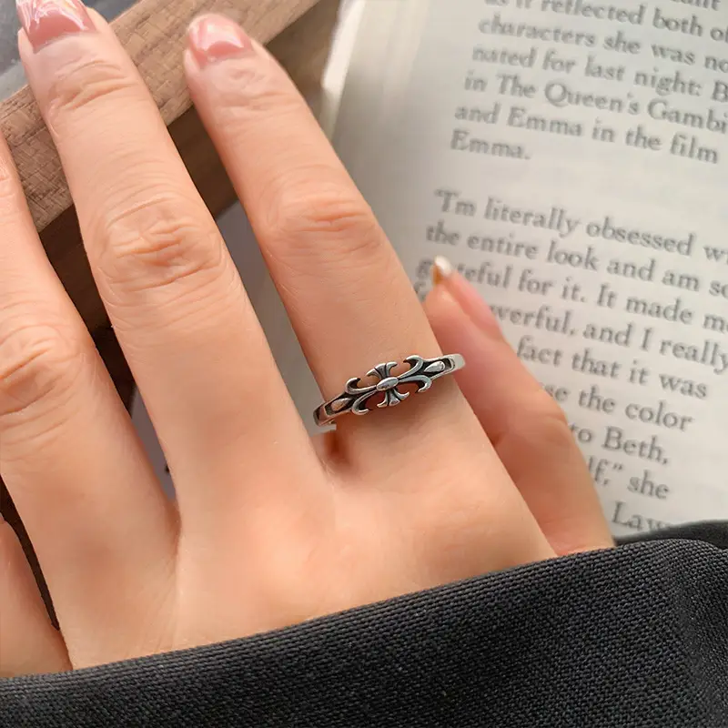 925 Silver Cross Design Ring for Women — feature 21