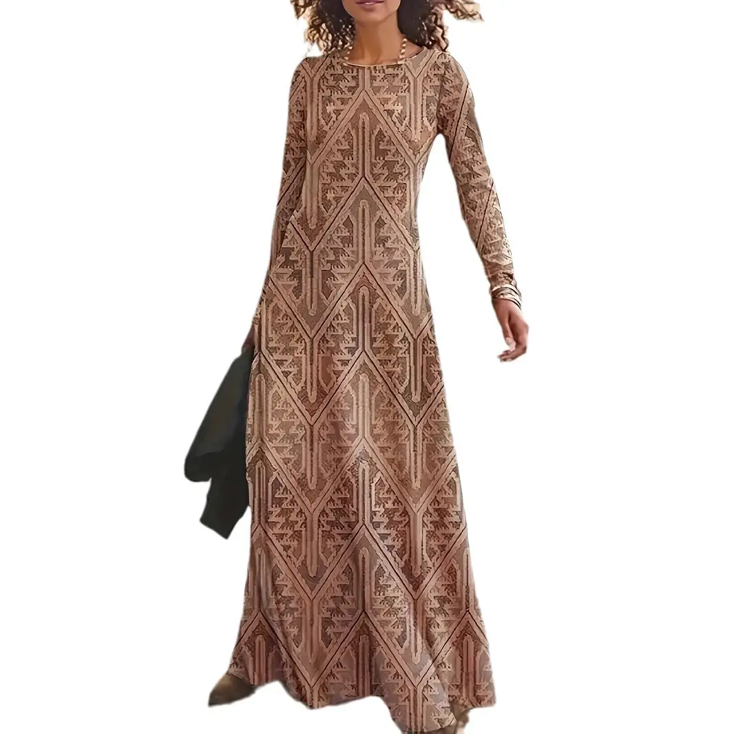 2025 Spring Floral Paisley Long Sleeve Dress - Image 7