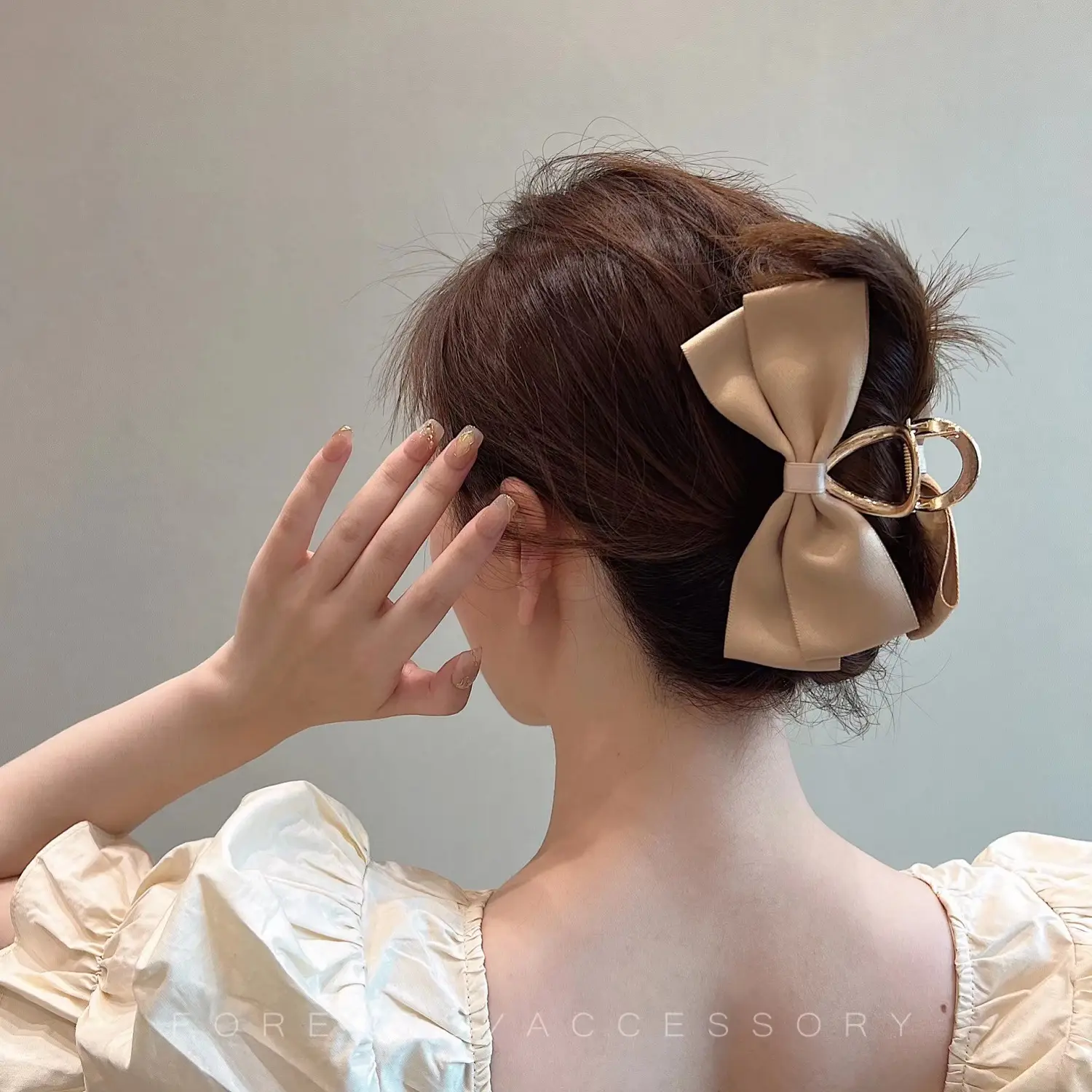 Satin Bow Hairpin Clip Back Head Disc Large Hairpin — feature 8
