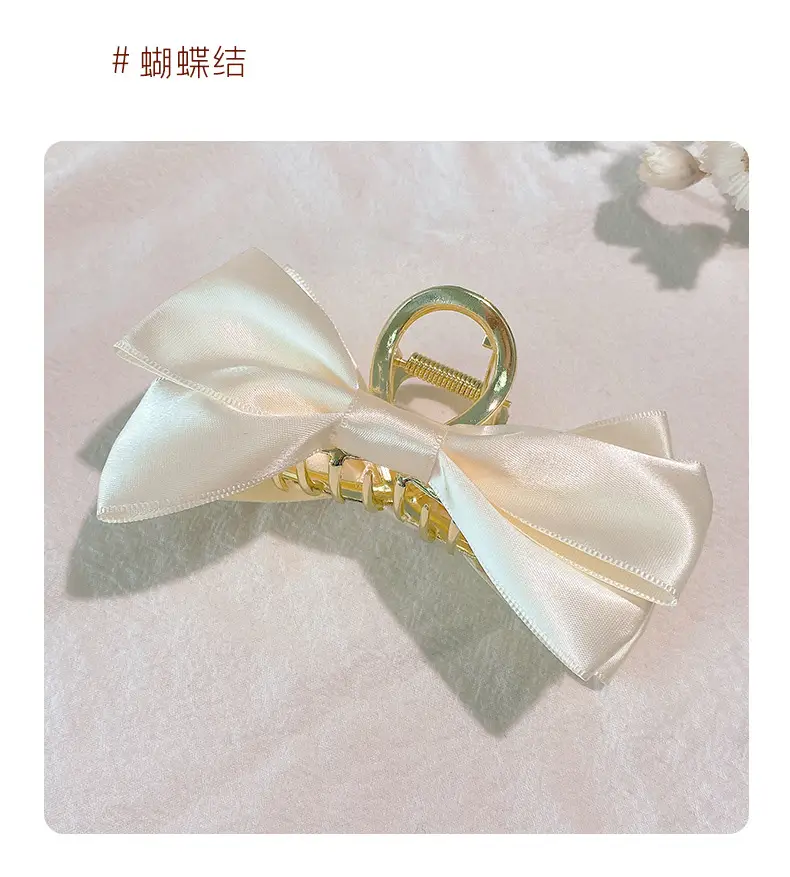 Satin Bow Hairpin Clip Back Head Disc Large Hairpin — feature 5