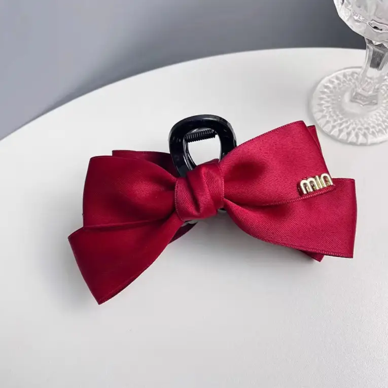 Satin Bow Hairpin Clip Back Head Disc Large Hairpin - Image 8