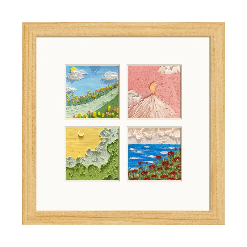 Children's 9-Square Grid Oil Painting Frames - Image 5