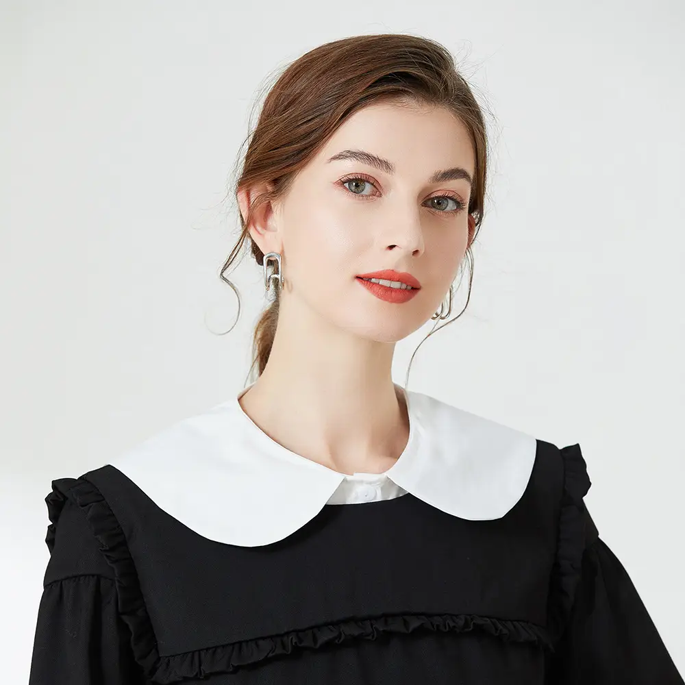White Chiffon Fake Collar Shirt for Women - Image 3