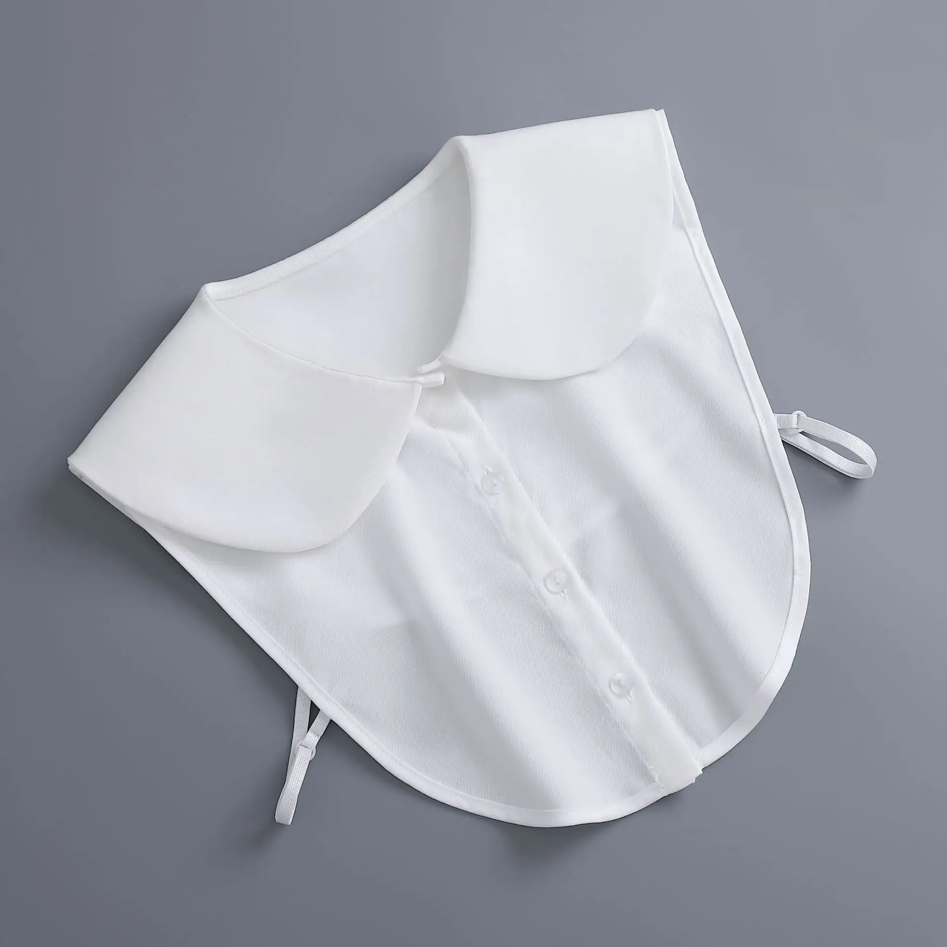 White Chiffon Fake Collar Shirt for Women - Image 4