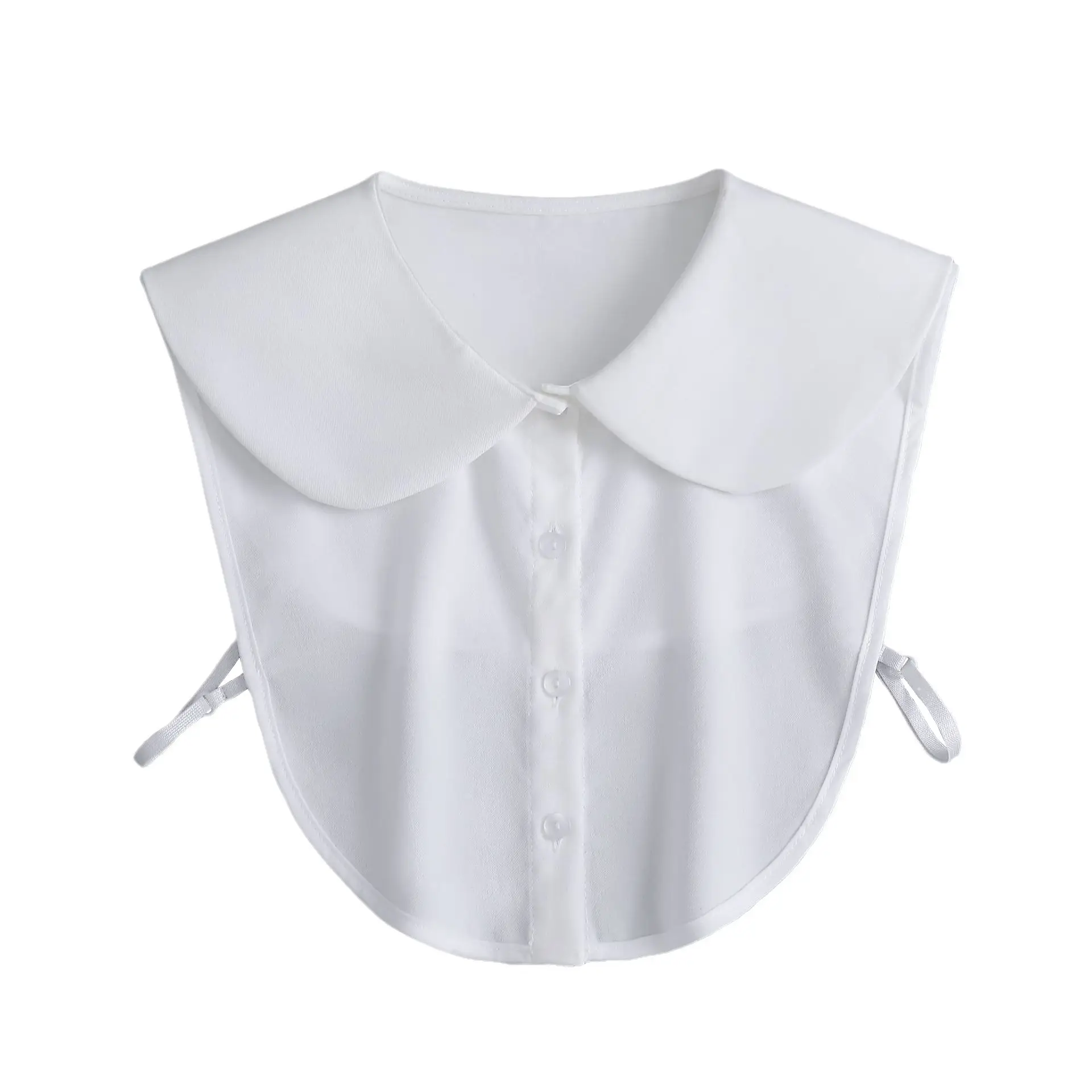 White Chiffon Fake Collar Shirt for Women - Image 6