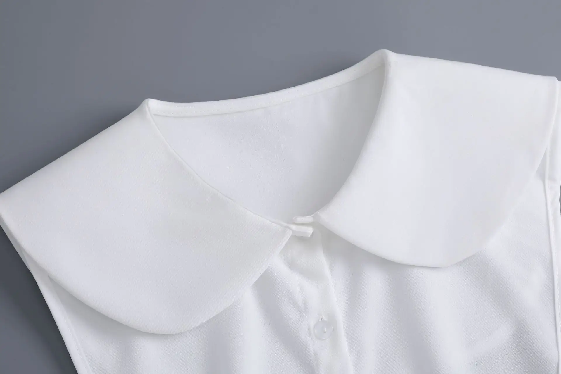 White Chiffon Fake Collar Shirt for Women — feature 12