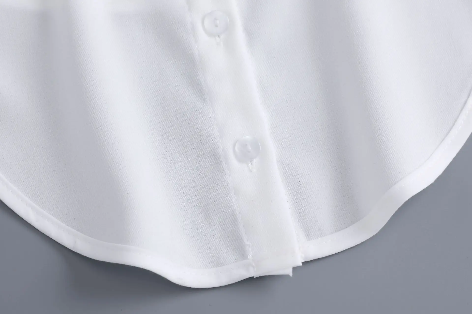 White Chiffon Fake Collar Shirt for Women — feature 13
