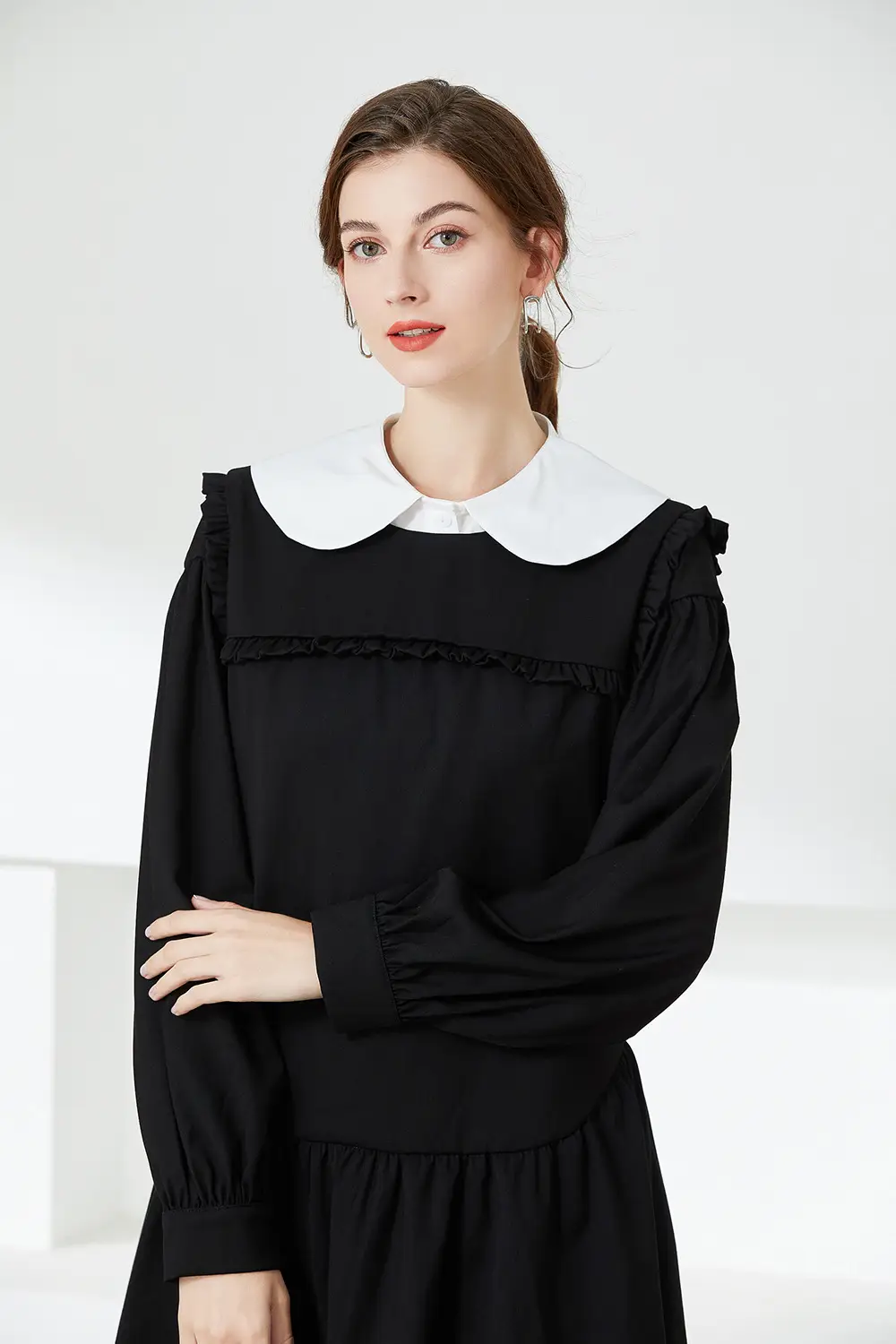 White Chiffon Fake Collar Shirt for Women — feature 6