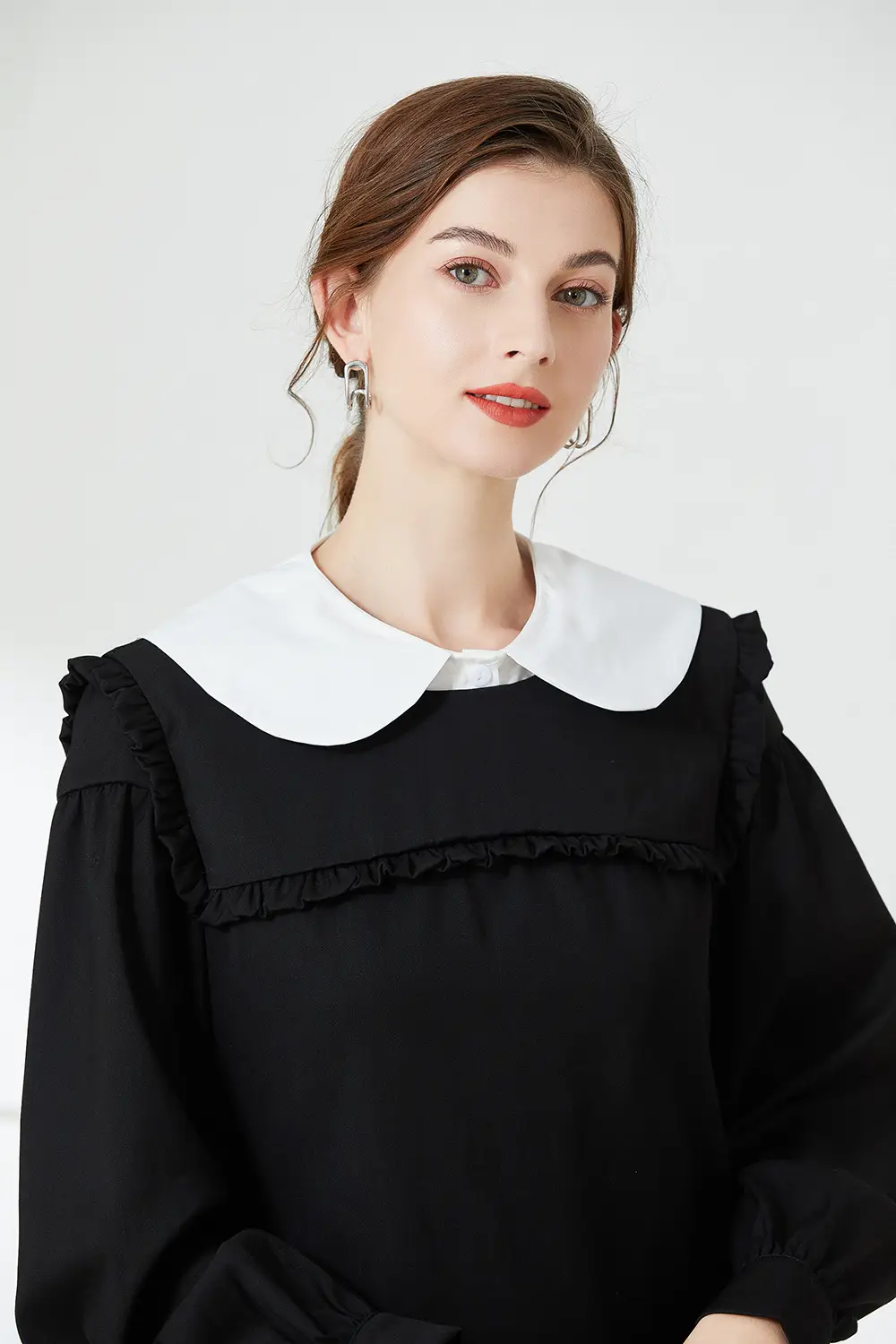 White Chiffon Fake Collar Shirt for Women — feature 8