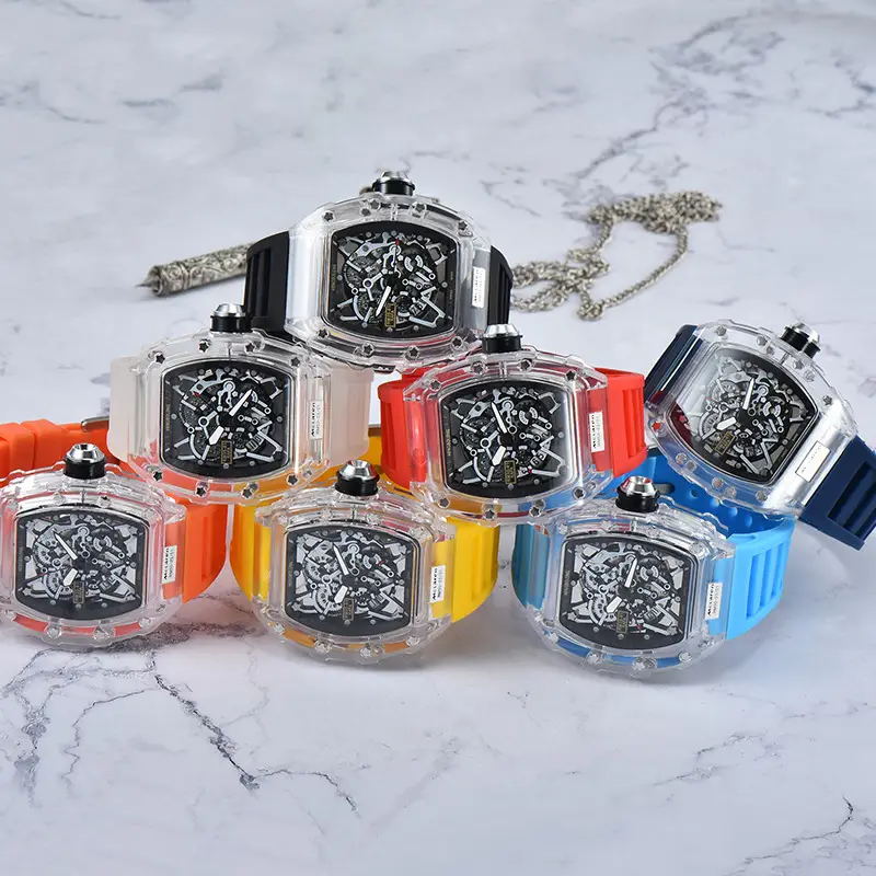 Transparent Rubber Watch with Skeleton Design - Image 9