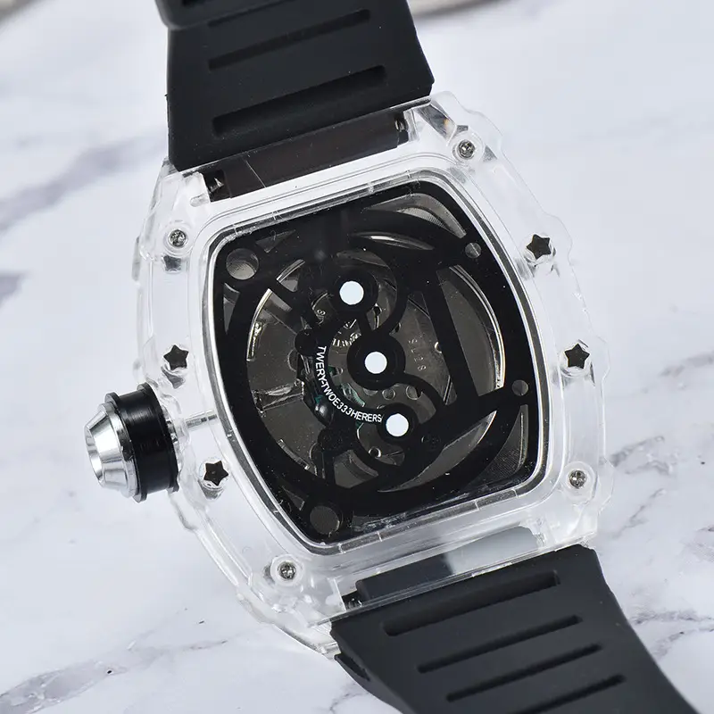 Transparent Rubber Watch with Skeleton Design - Image 10