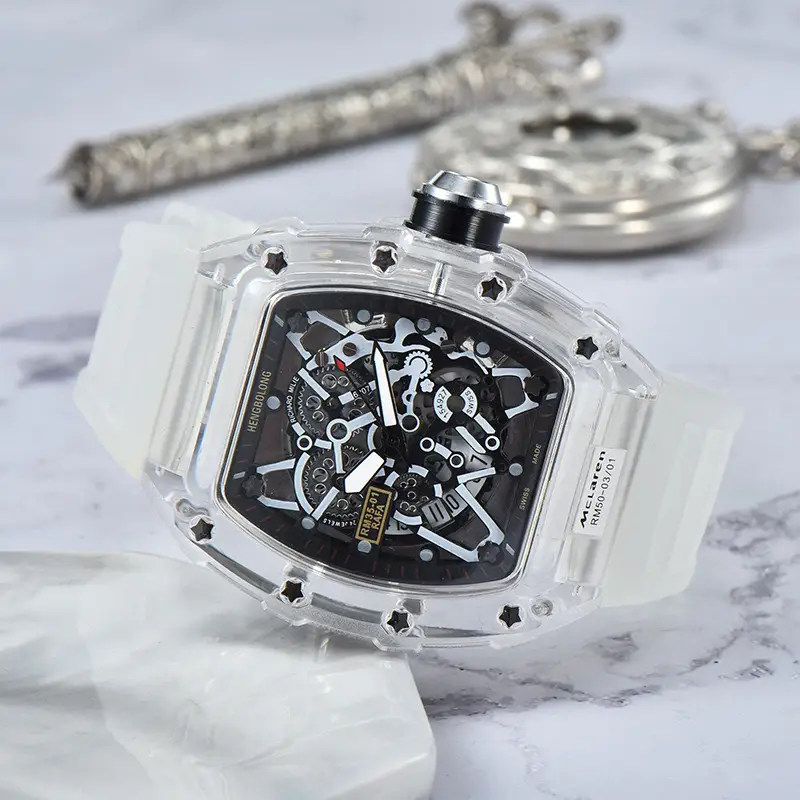 Transparent Rubber Watch with Skeleton Design - Image 11