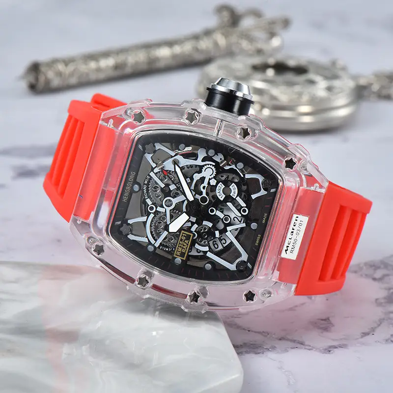 Transparent Rubber Watch with Skeleton Design - Image 3
