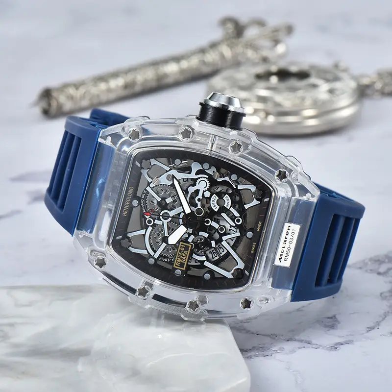Transparent Rubber Watch with Skeleton Design - Image 7
