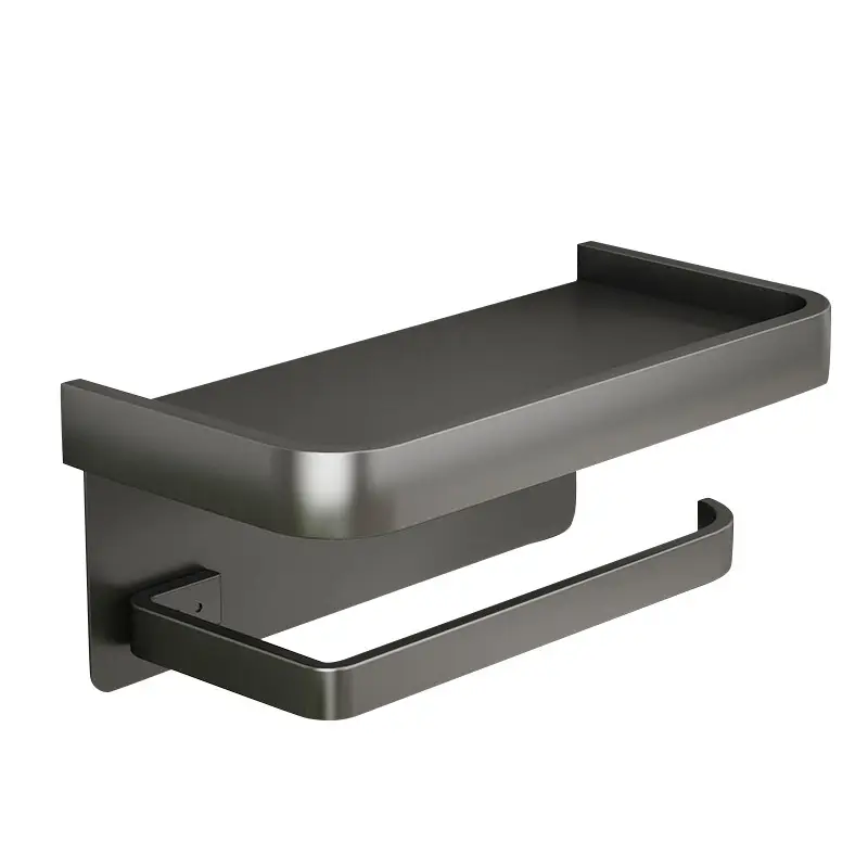 Modern Black Phone & Toilet Paper Holder - Image 11