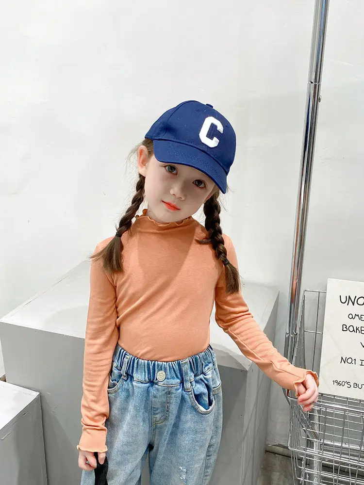 Girls Fleece Half-Turtleneck Shirt with Long Sleeve Cap - Image 13