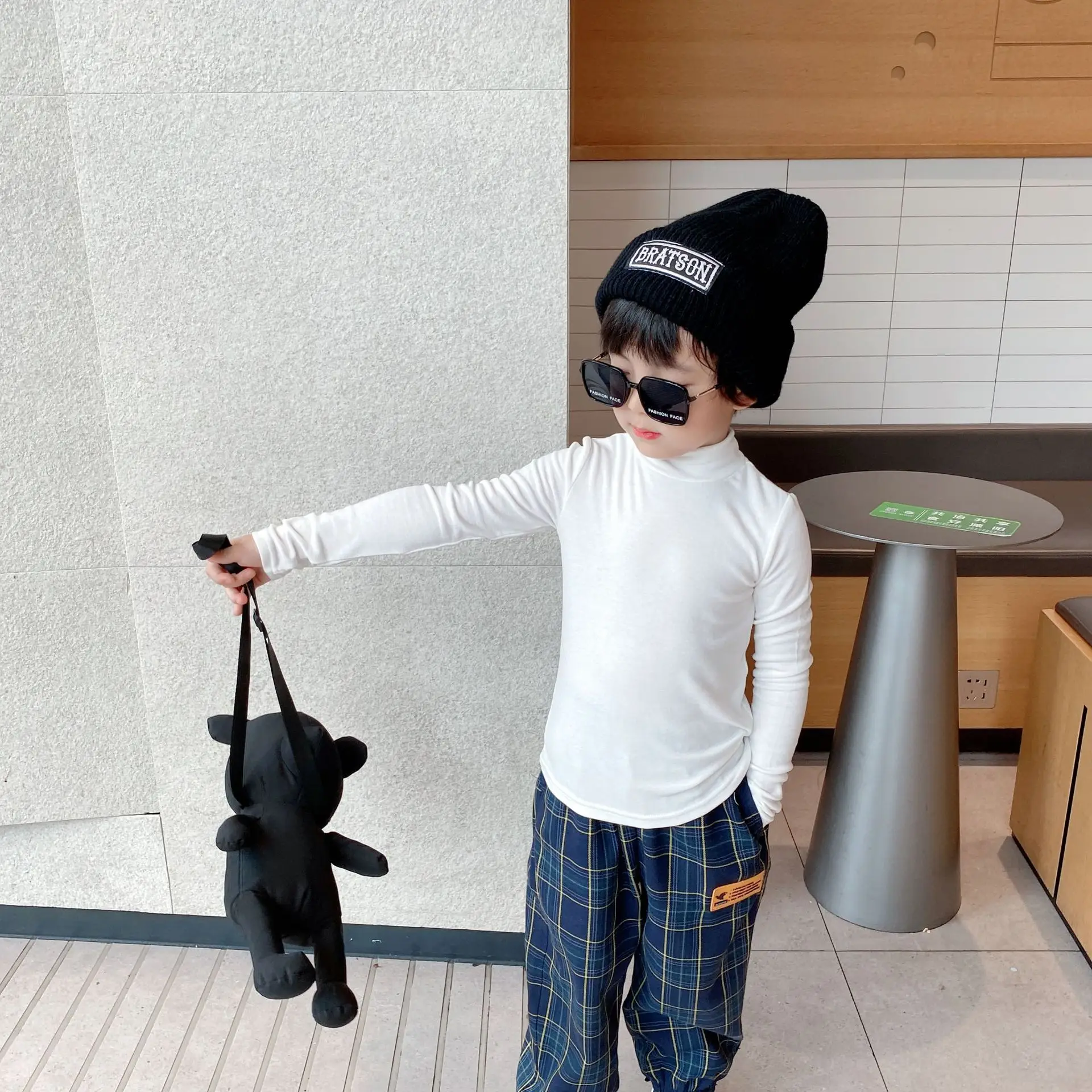 Girls Fleece Half-Turtleneck Shirt with Long Sleeve Cap - Image 6