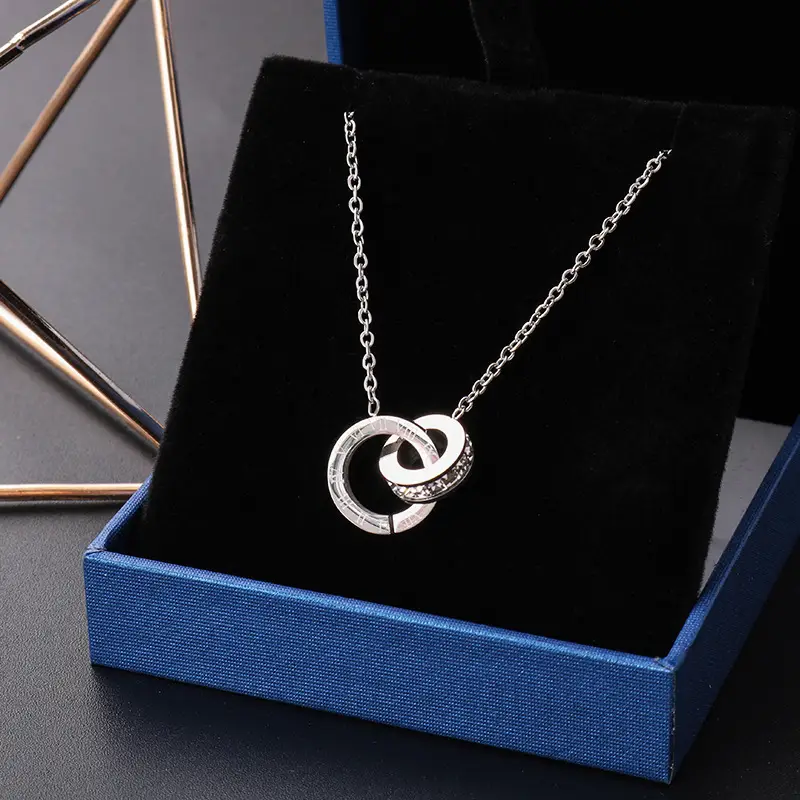 18K Gold Double Roman Ring Necklace Set