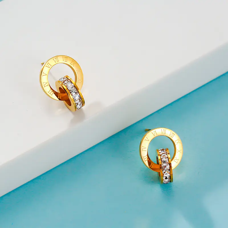 18K Gold Double Roman Ring Necklace Set