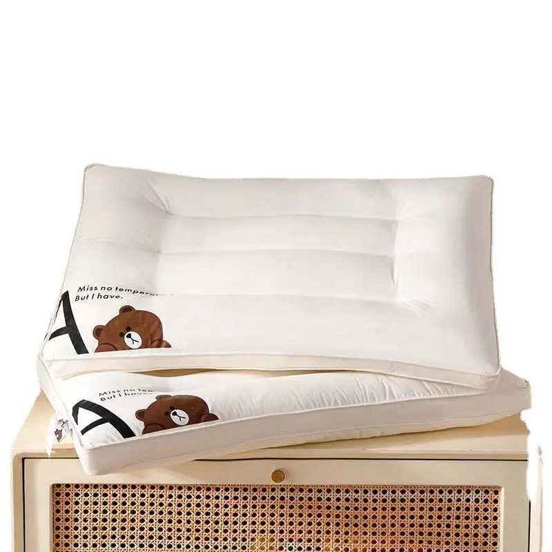 Cotton Low Filled Pillow for Kids Adults Feather Silk