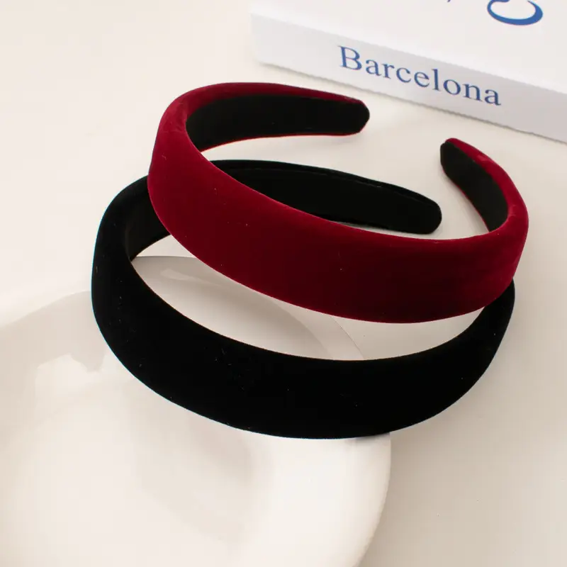 Black Velvet Hairband for Women Wholesale - Image 4