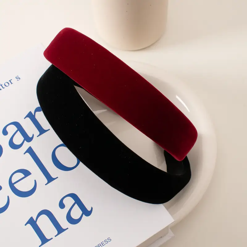 Black Velvet Hairband for Women Wholesale - Image 5