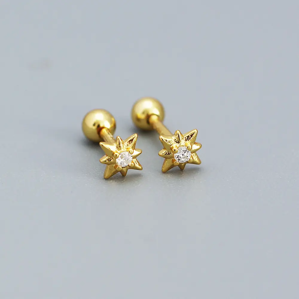 Sterling Silver Star Earrings for Women - Image 2