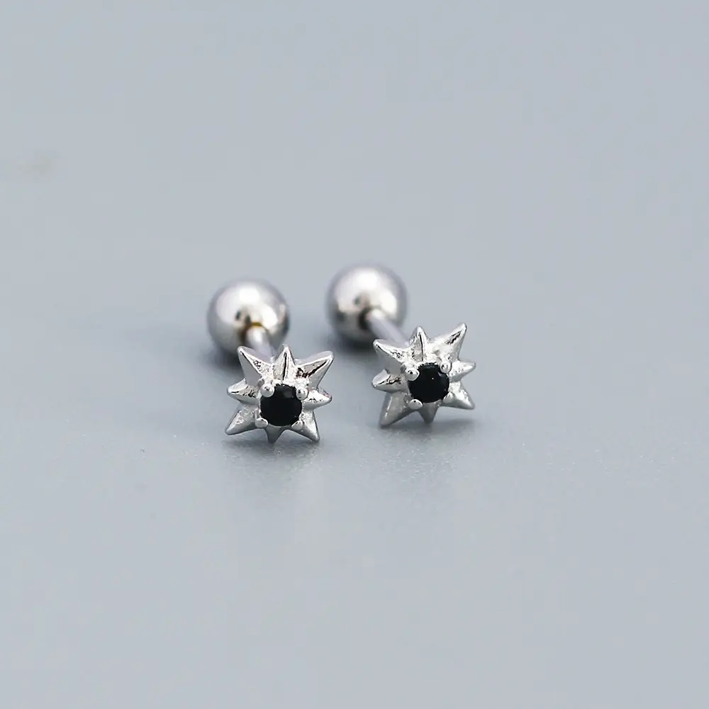 Sterling Silver Star Earrings for Women - Image 3