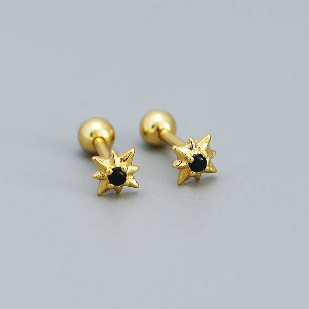 Sterling Silver Star Earrings for Women - Image 4