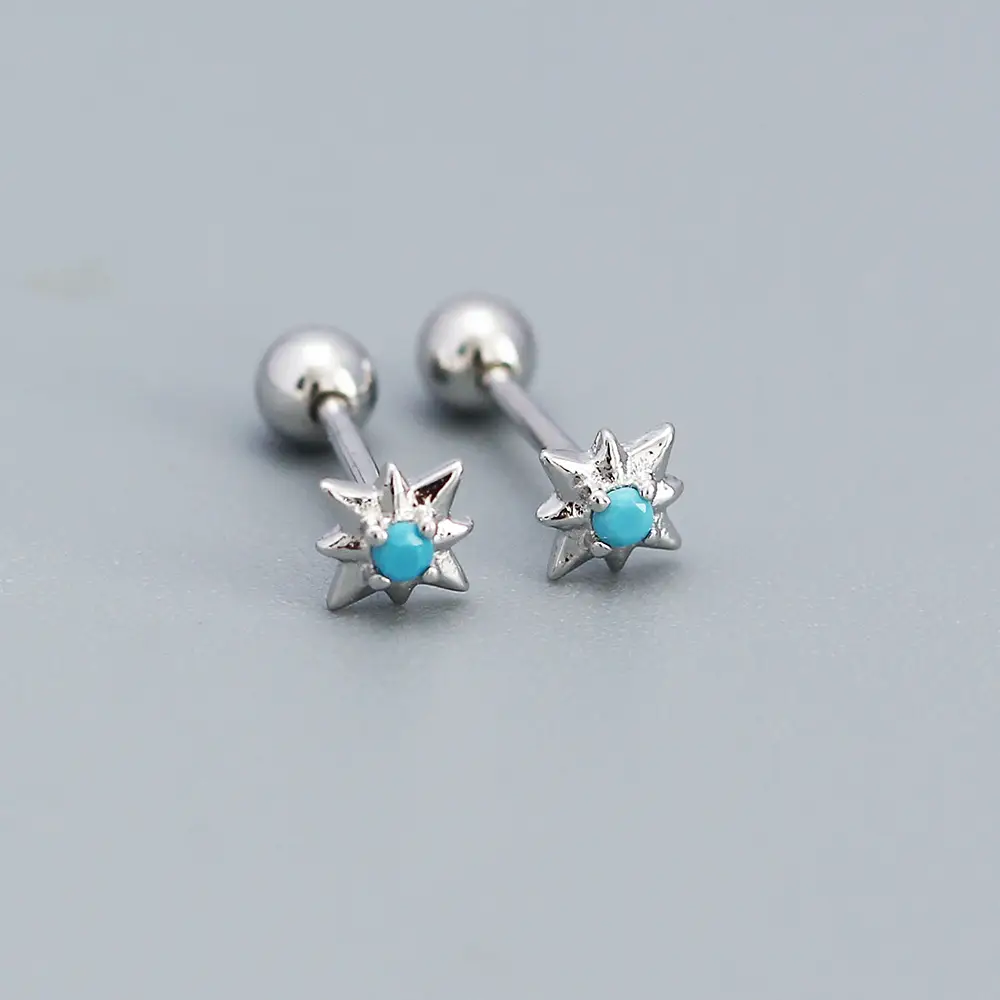 Sterling Silver Star Earrings for Women - Image 9