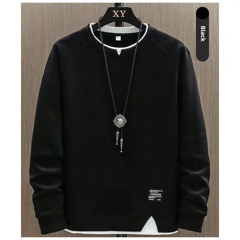Men Ins American Sweatshirt Beige Loose Fit - Image 6