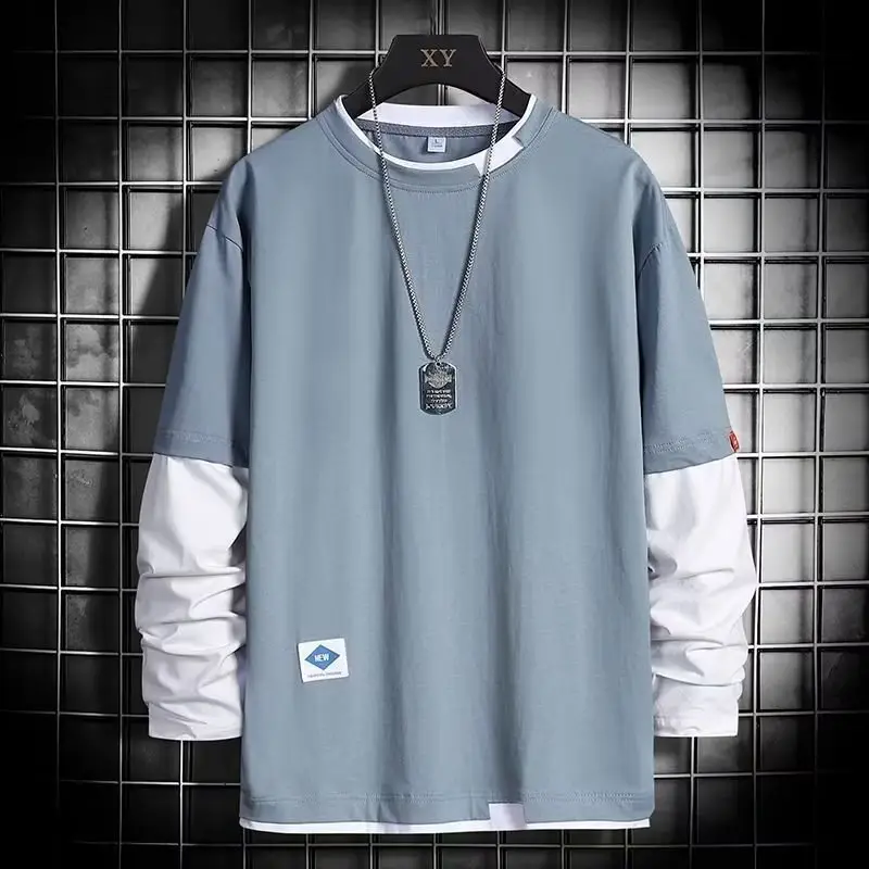 Men Ins American Sweatshirt Beige Loose Fit - Image 12