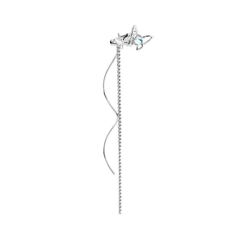 Moonstone Butterfly Ear Clip with Chain - Image 6