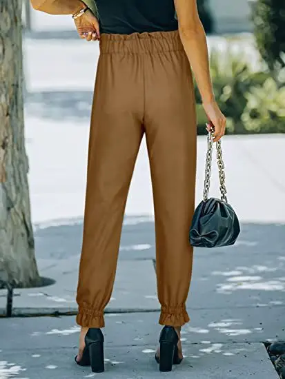 Green High Waist Lace-up Trousers for Women — feature 12
