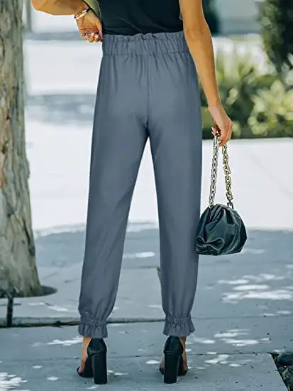 Green High Waist Lace-up Trousers for Women — feature 15