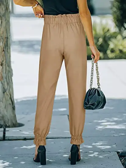 Green High Waist Lace-up Trousers for Women — feature 9