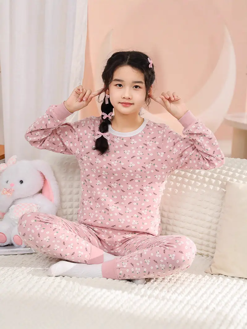 Children's Pure Cotton Soccer Print Pajama Set Grey - Image 26