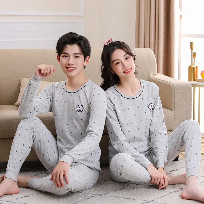 Children's Pure Cotton Soccer Print Pajama Set Grey - Image 13