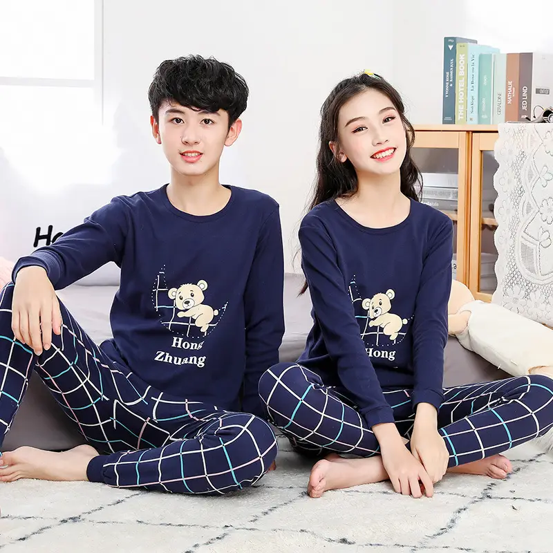 Children's Pure Cotton Soccer Print Pajama Set Grey - Image 22