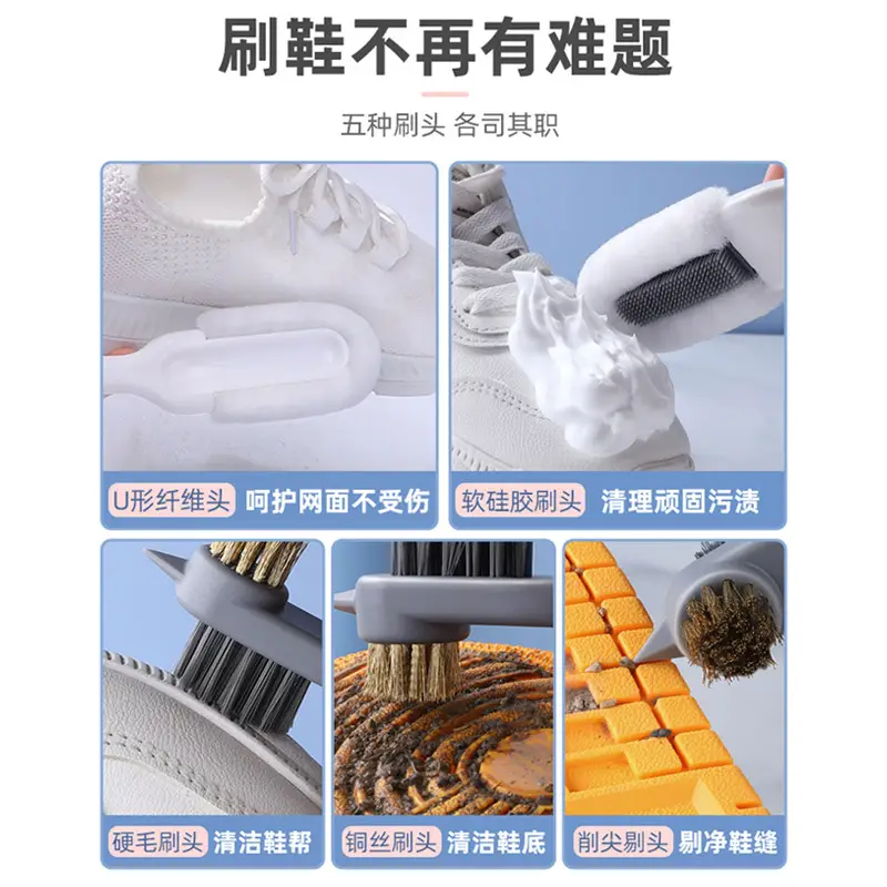 Soft Bristled Shoe Cleaning Brush with Hook - Image 7