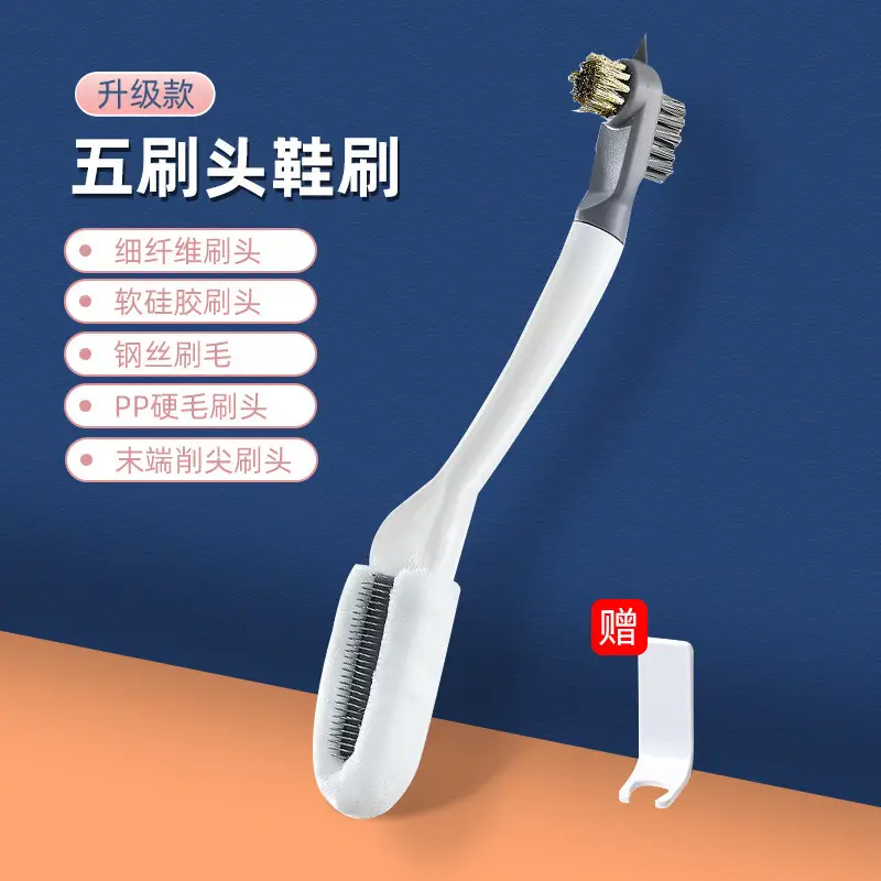 Soft Bristled Shoe Cleaning Brush with Hook - Image 2