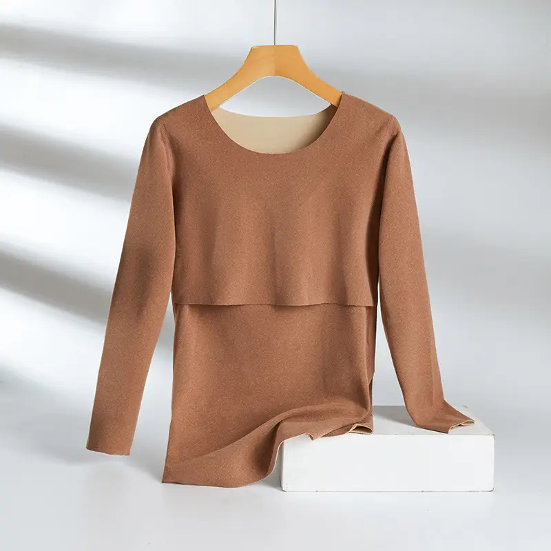 Pink Long Sleeve Maternity Top for Women - Image 13