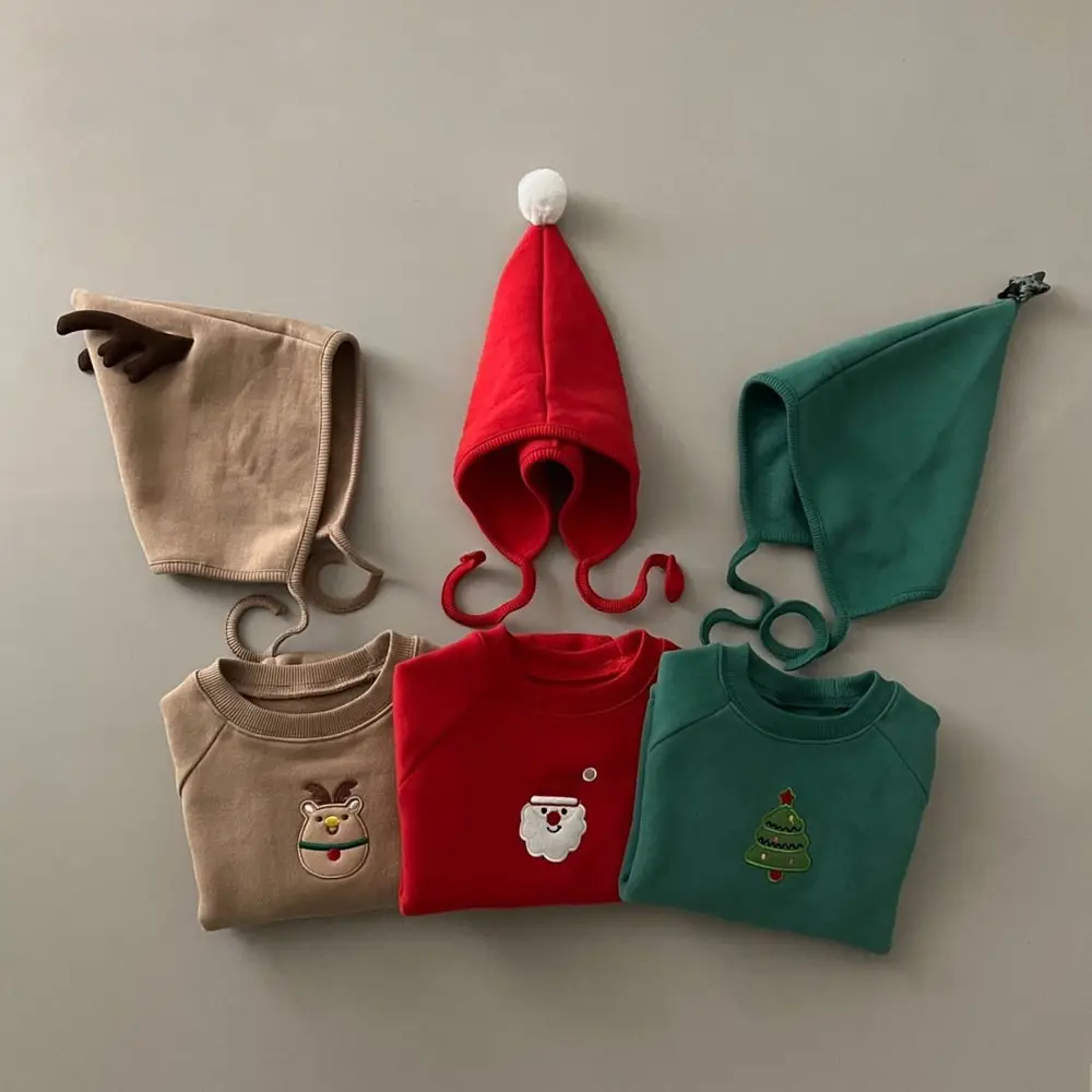 Baby Christmas Hoodie Sweatshirt Green Velvet Plus - Image 10