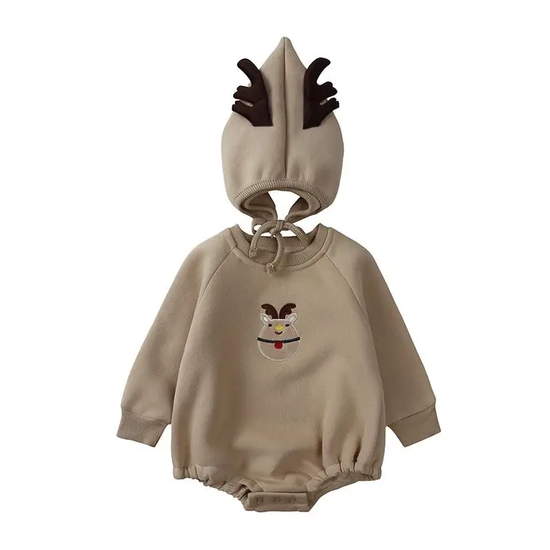 Baby Christmas Hoodie Sweatshirt Green Velvet Plus - Image 3